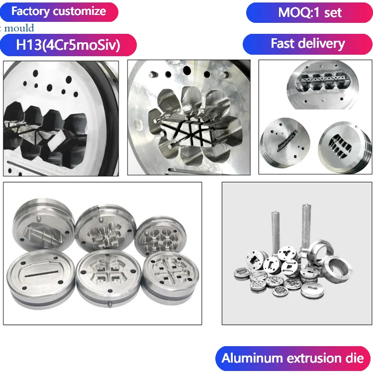 Customized Architectural Aluminum Extrusion Profile Multi-void Multiple Cavities matrix Die H13 Steel Mould