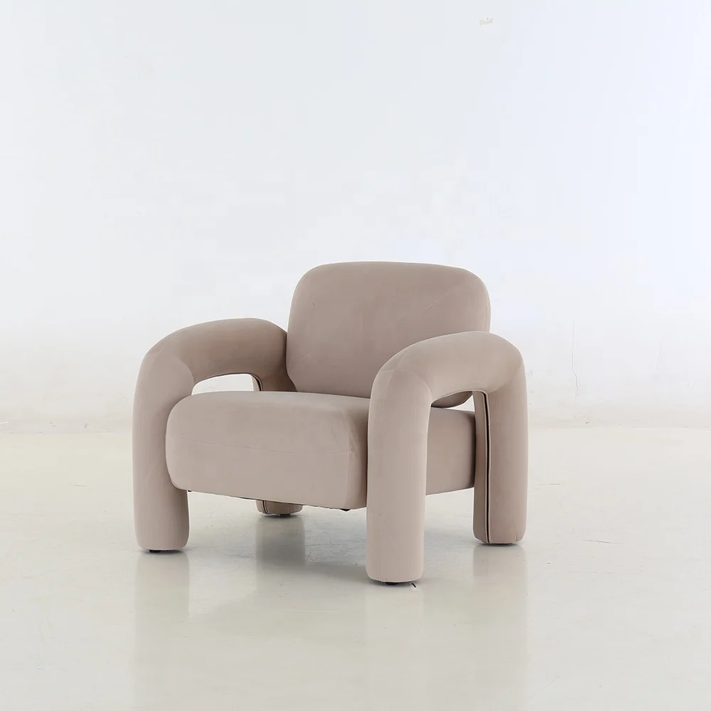Customise Fabric Velvet Boucle Scandinavian Design Nordic Accent Sofa Chair Ruang Tamu