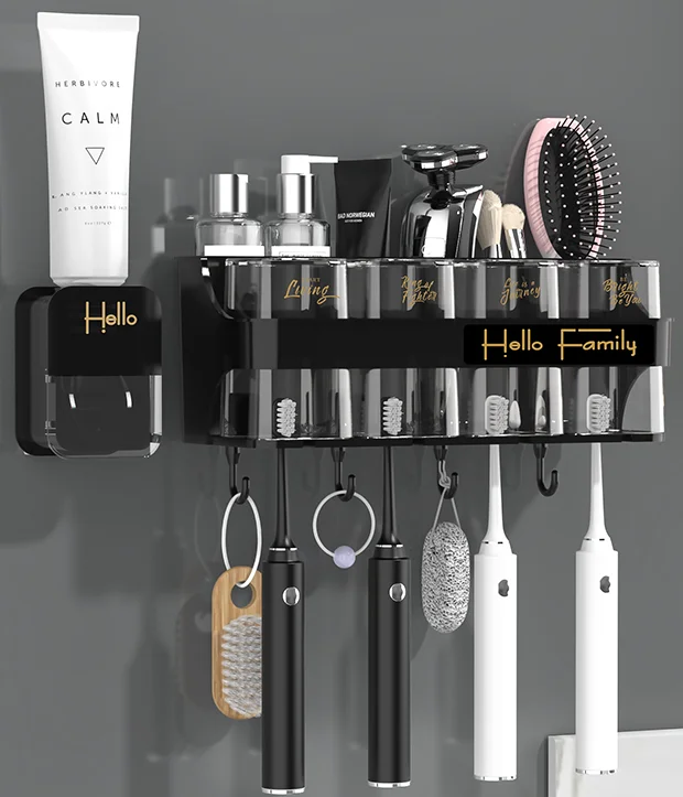 Настенный Автоматический Дозатор зубной пасты выжиматель держатель для зубных щеток в ванную комнату органайзер полоскания