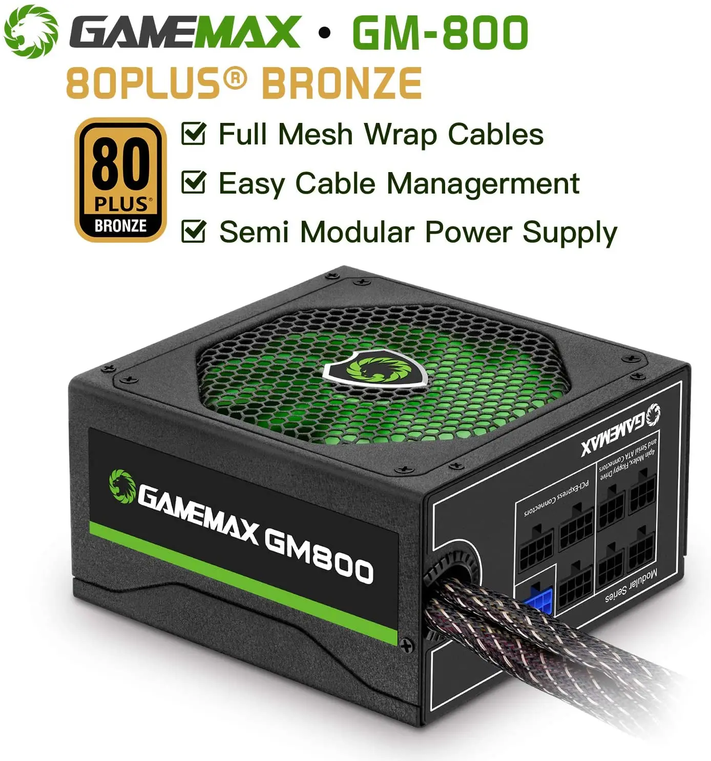 Fonte de Energia Gamemax GM-600 80 Plus Bronze 600W Semi Modular