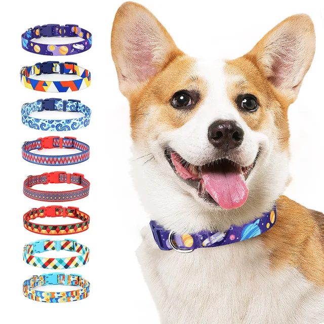 Wholesale Pet Collar Dog Adjustable Collar Print Fashion Accessories