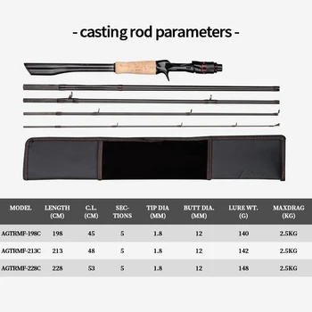 Wholesale Lure Travel Fishing FUji Guide Spinning Rod 1.98m 2.13m 2.28m 5 Section Carbon Casting Fishing Rod – Rod – view 4