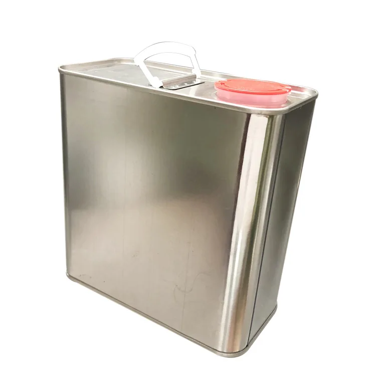 2l Rectangular Tin Can With Pull up Cap for Oil
