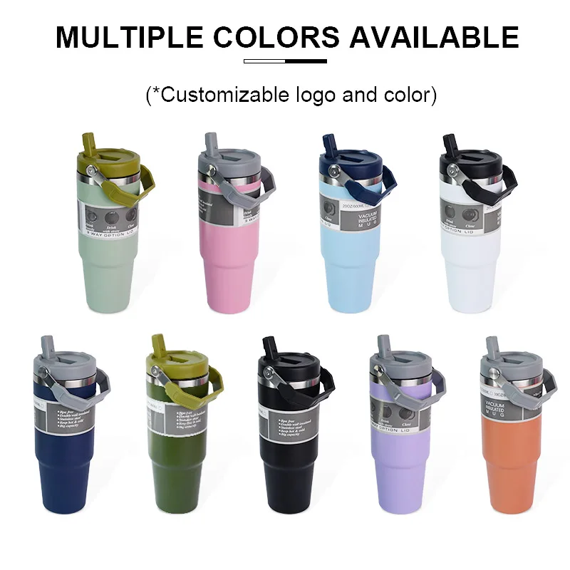 Customize 20oz 30oz Double Wall Insulated Cups Powder Coated Stainless
