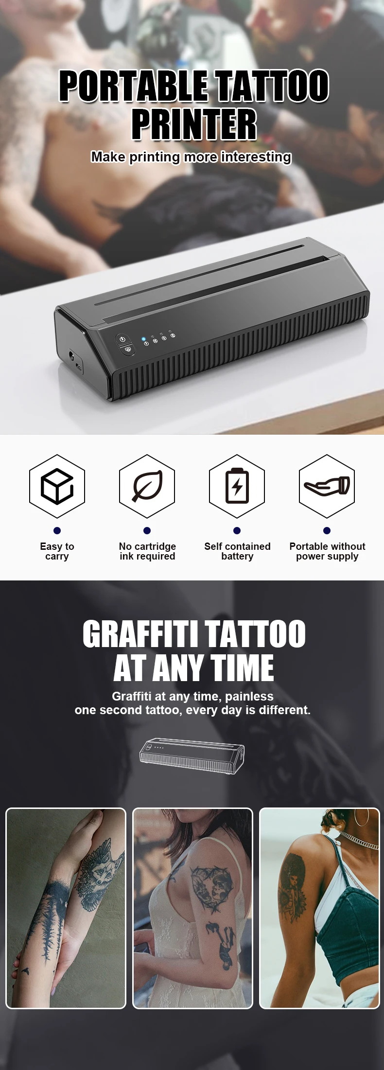 ミニワイヤレスモバイルインクなしポータブルa4サーマルバー