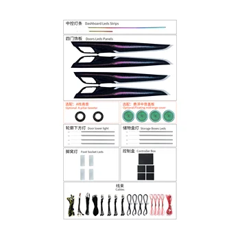 Hot Sale Screen Control Car Decoration Upgrade Interior Suitable for BMW 14-18 X5 (F15) Ambient Light Galaxy Colorful 18 Lights