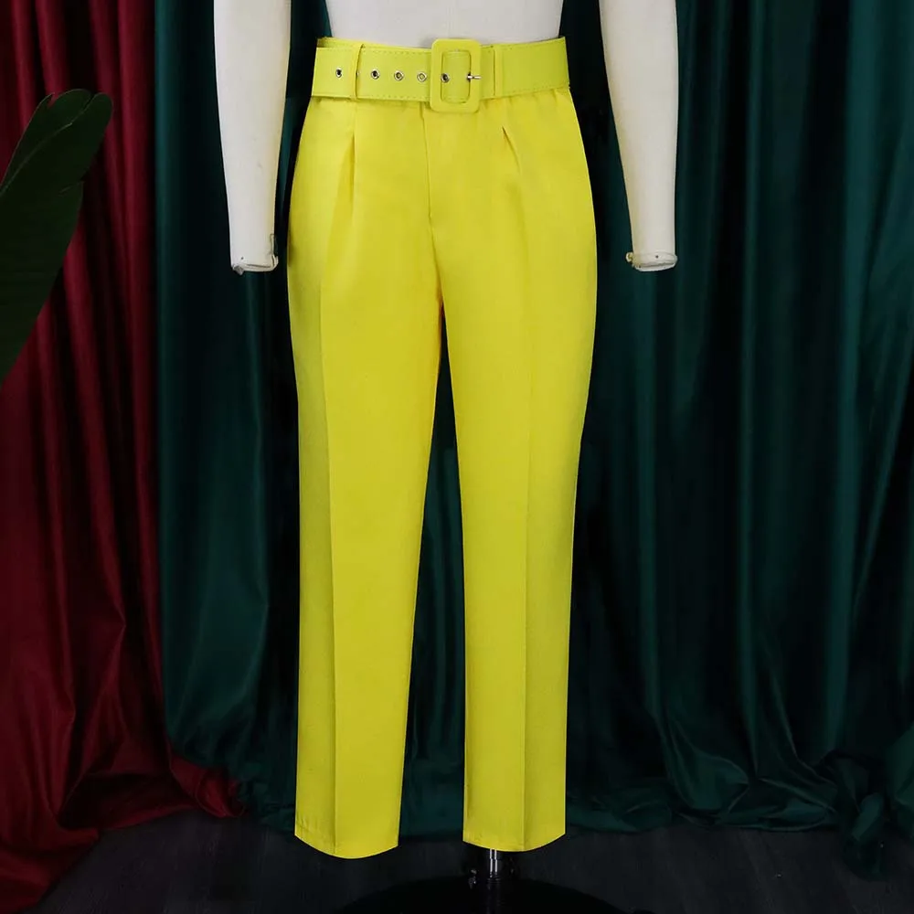 P01a Spring And Summer High Waist Womens Casual Trousers Slim Suit ...