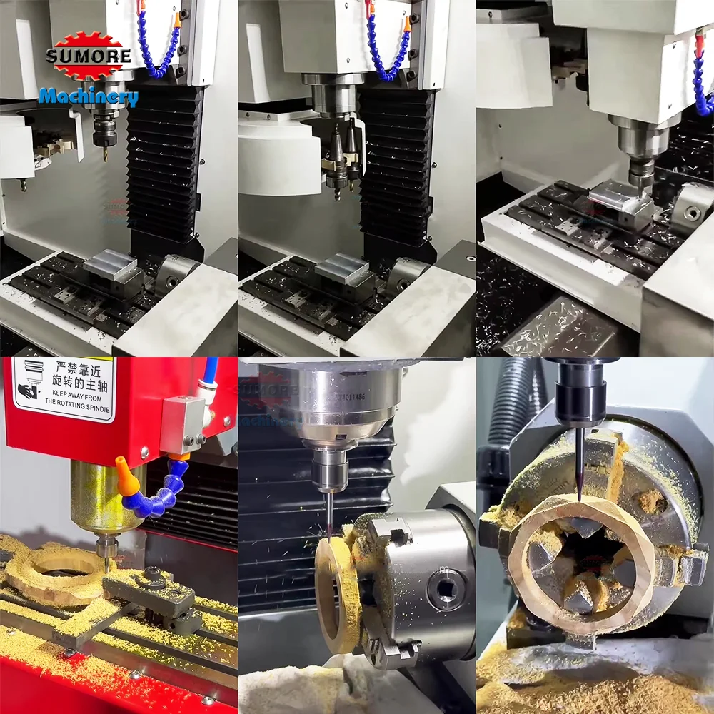 SUMORE Mini CNC Milling Machine Small Desktop Vertical Machine Centre 4 Axis Cnc Machining for Sale SP2215M/XH7115B/VMC210