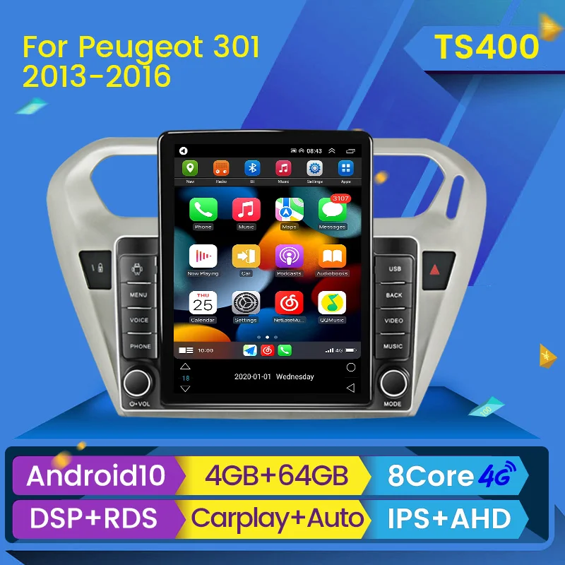 Autoradio Peugeot 301 Android Auto - CarPlay - Skar Audio