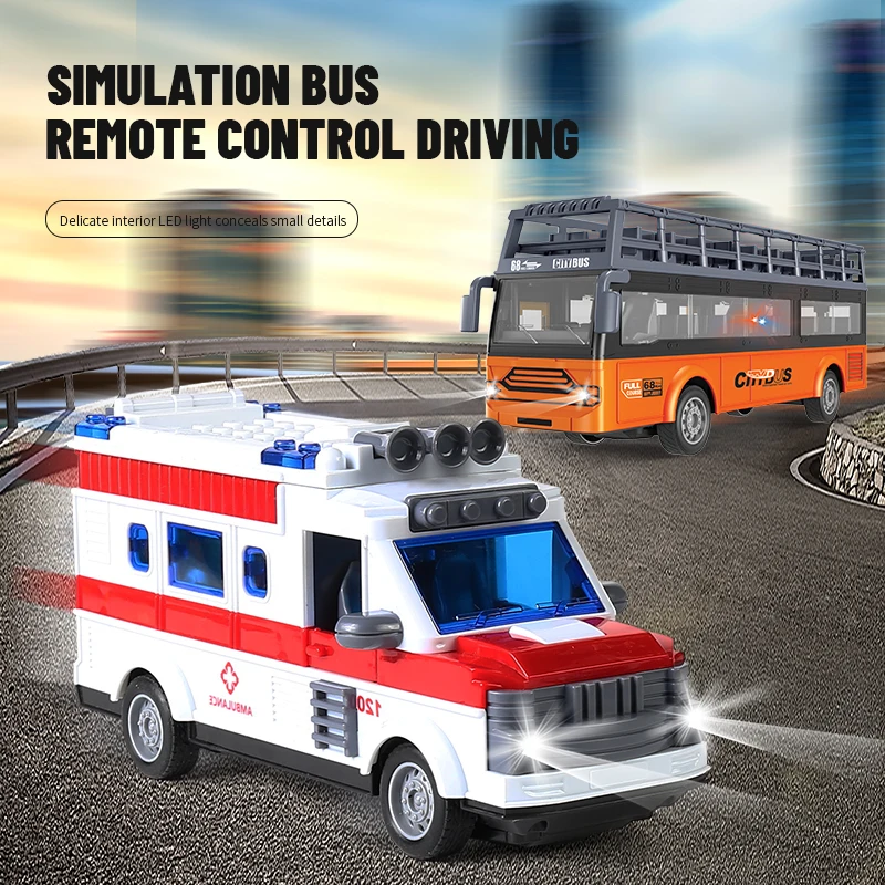 Ambulance Télécommandée 1:16 - Lumières, Sirènes, Portes Ouvrables, Radio 2 Canaux, Jouet éducatif