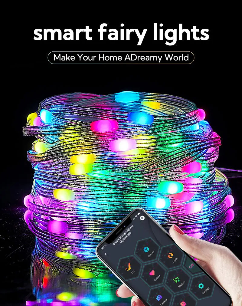 Phone Controlled Christmas Lights Remote Control Rgbw Led String Light ...