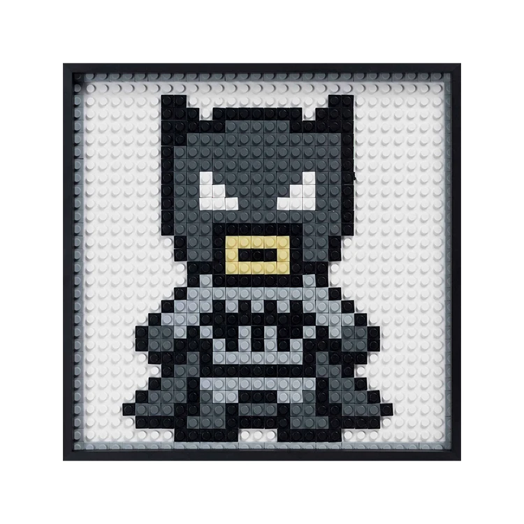 Creative Design Handmade Framed Legoes Build up Bat Man Iron Man Kids Wall Art Painting Custom Support Children Room Decor