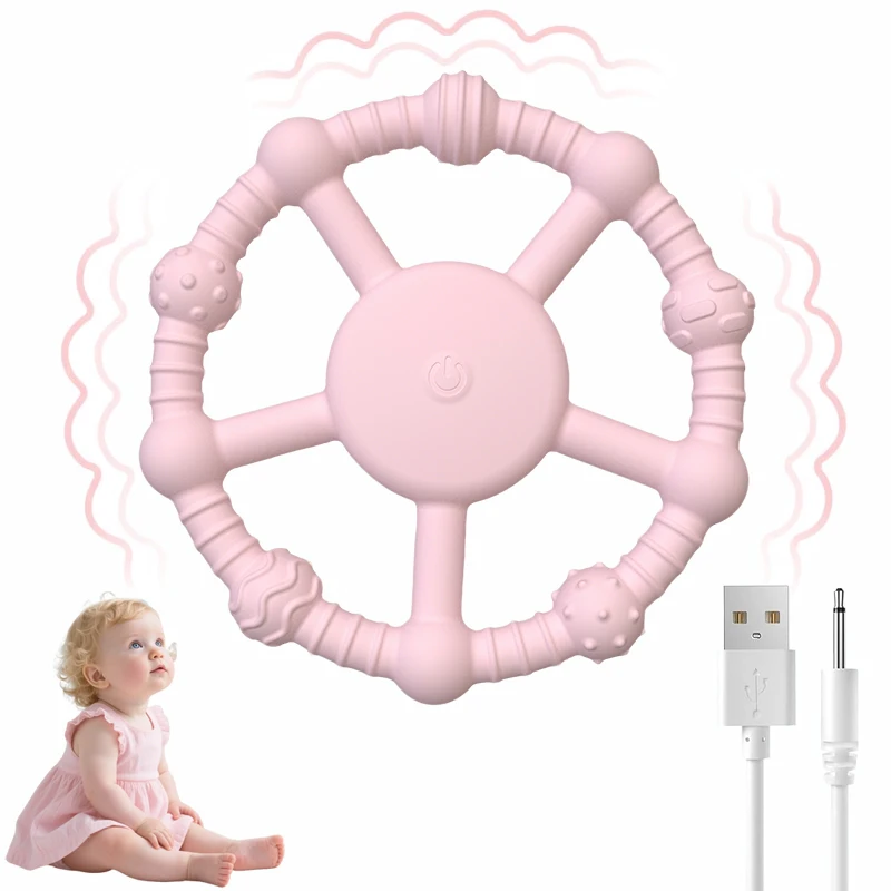 Hot Sell Food Grade Silicone Electric Teether Baby Sensory Soft USB Vibrating  Teething Toys for Soothing Teeth Pain Teether| Alibaba.com