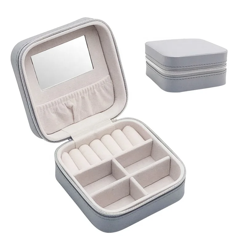 Маленькие кожаные чехлы для ювелирных изделий, дорожный органайзер для ювелирных изделий, коробка для хранения косметики с логотипом на заказ, органайзер для косметики