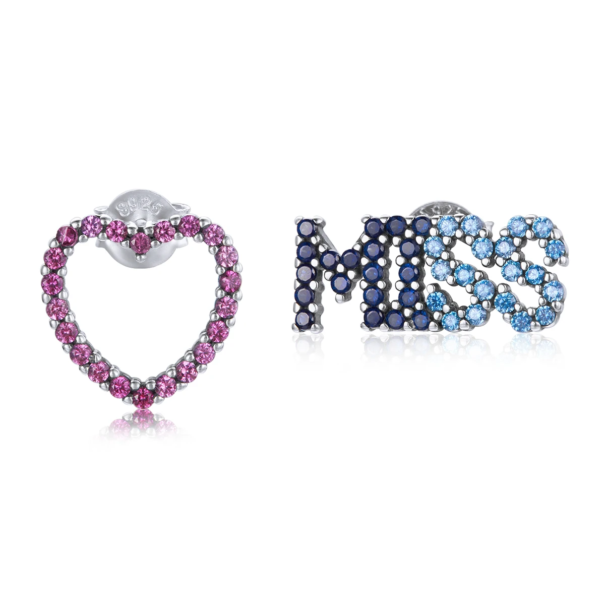 style diamond miss you earrings s925 silver korean fashion love