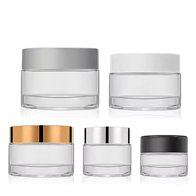 5g 10g 15g 20g 30g 50g 60g 100g Frosted Clear Amber Empty Face Cream Container Glass Cosmetic Jar