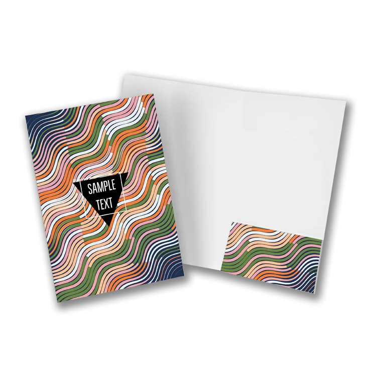 Бумага А4 с офсетной печатью на заказ, 9x12 дюймов, 2 карманных папки для презентаций с отделением для визиток