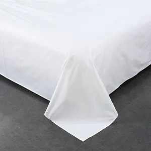 Luxury White Bed Sheet for Hotel - 400TC Sateen Cotton , Soft & Breathable, OEKO-TEX Certified