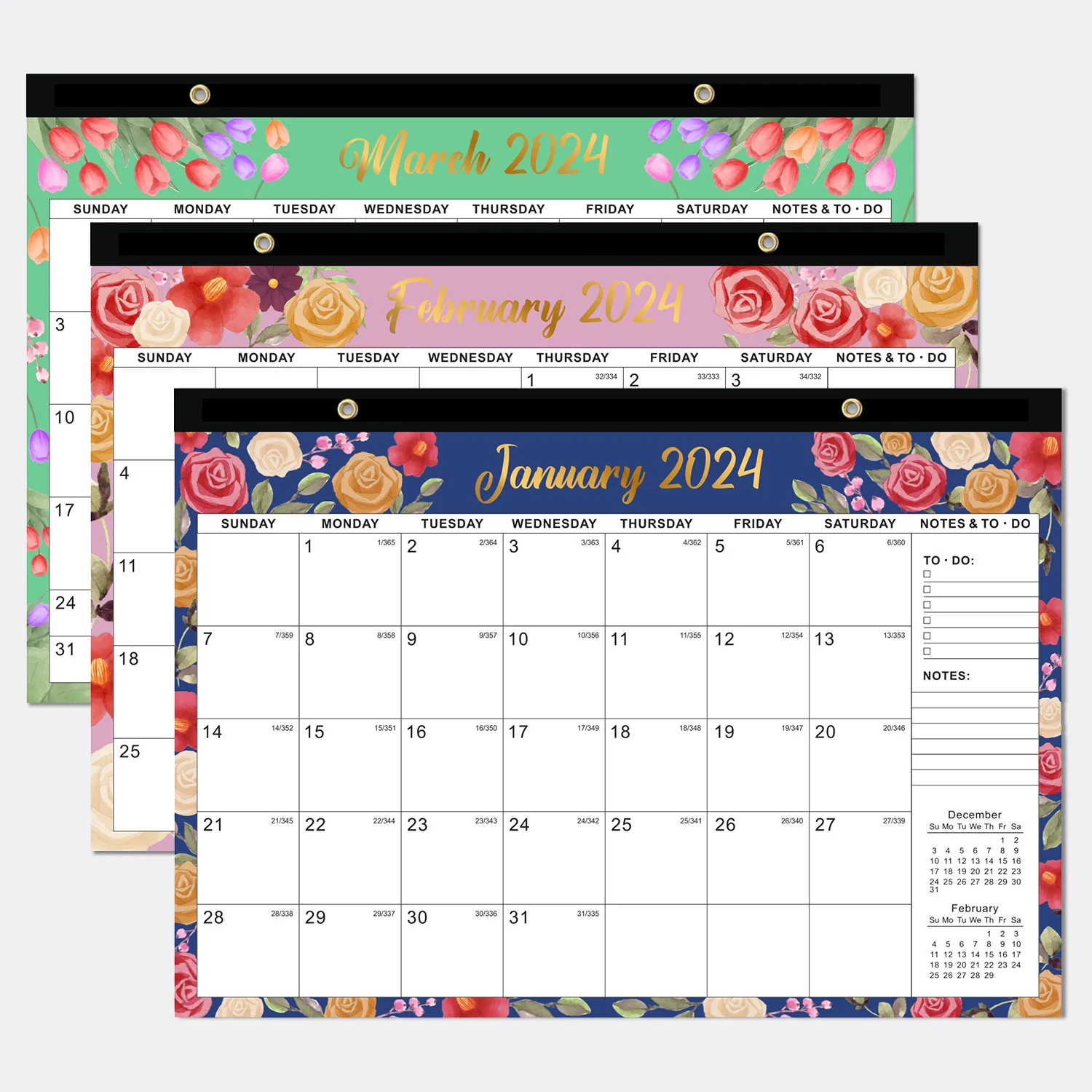 Custom Printing 2023-2024 365 Days/18 months English Desktop calendar Wall mounted calendar