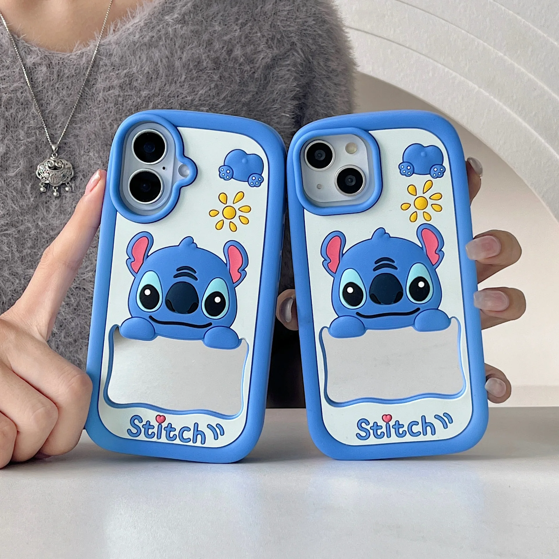 Cute Mirror Stitch Mobile Phone Case for Iphone 16 Pro Max