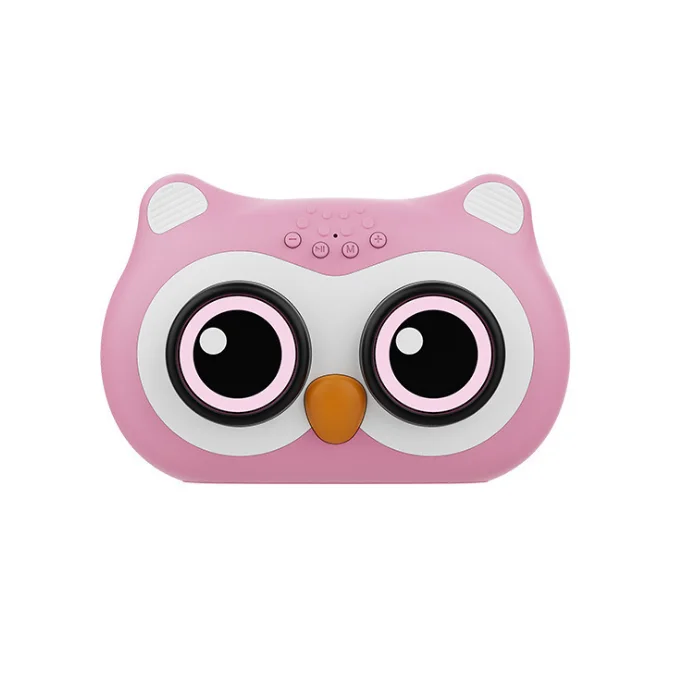Cut Speaker Owl Design Build in Battery TWS Bass Stereo RGB Lights Children Mini Wireless Speaker Gift