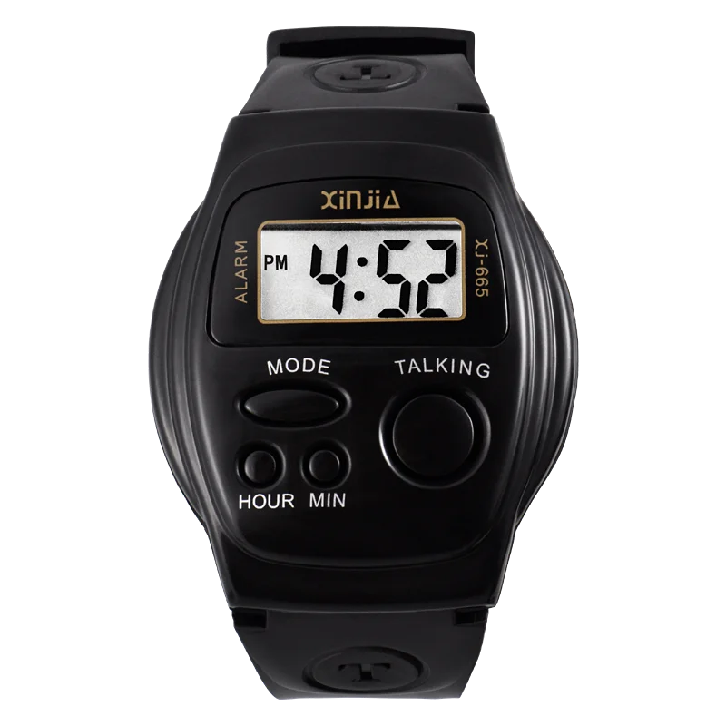Настрой говорящие часы. Часы Xinjia XJ-665n. Часы наручные говорящие для слепых Xinjia. Часы Талкинг наручные. Часы наручные говорящие для слепых LTE-214.