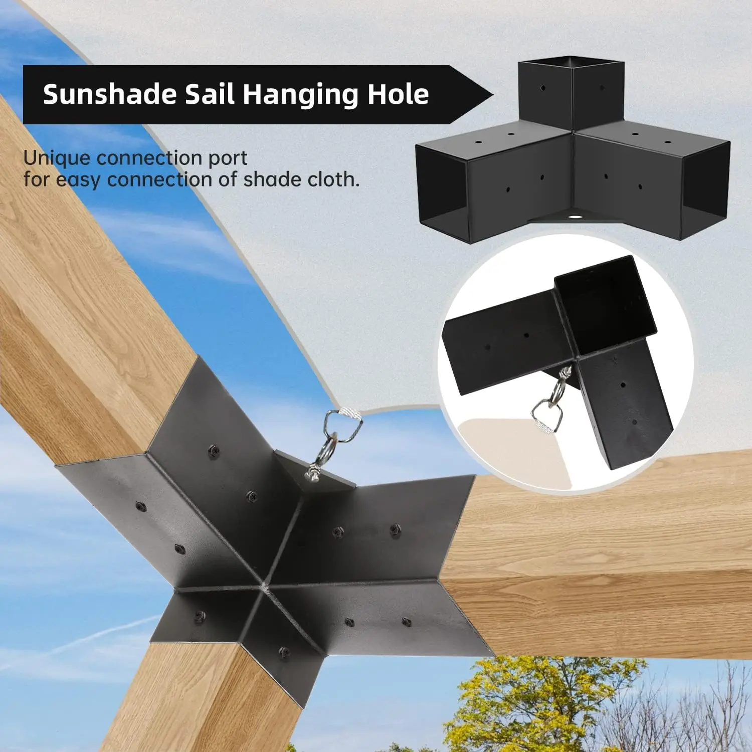 Pergola Brackets Metal Kit 3 Way Roof Gable Right Angle Corner Post Base Wood Beams Elevated Stand Gazebo Kit Pergola Brackets