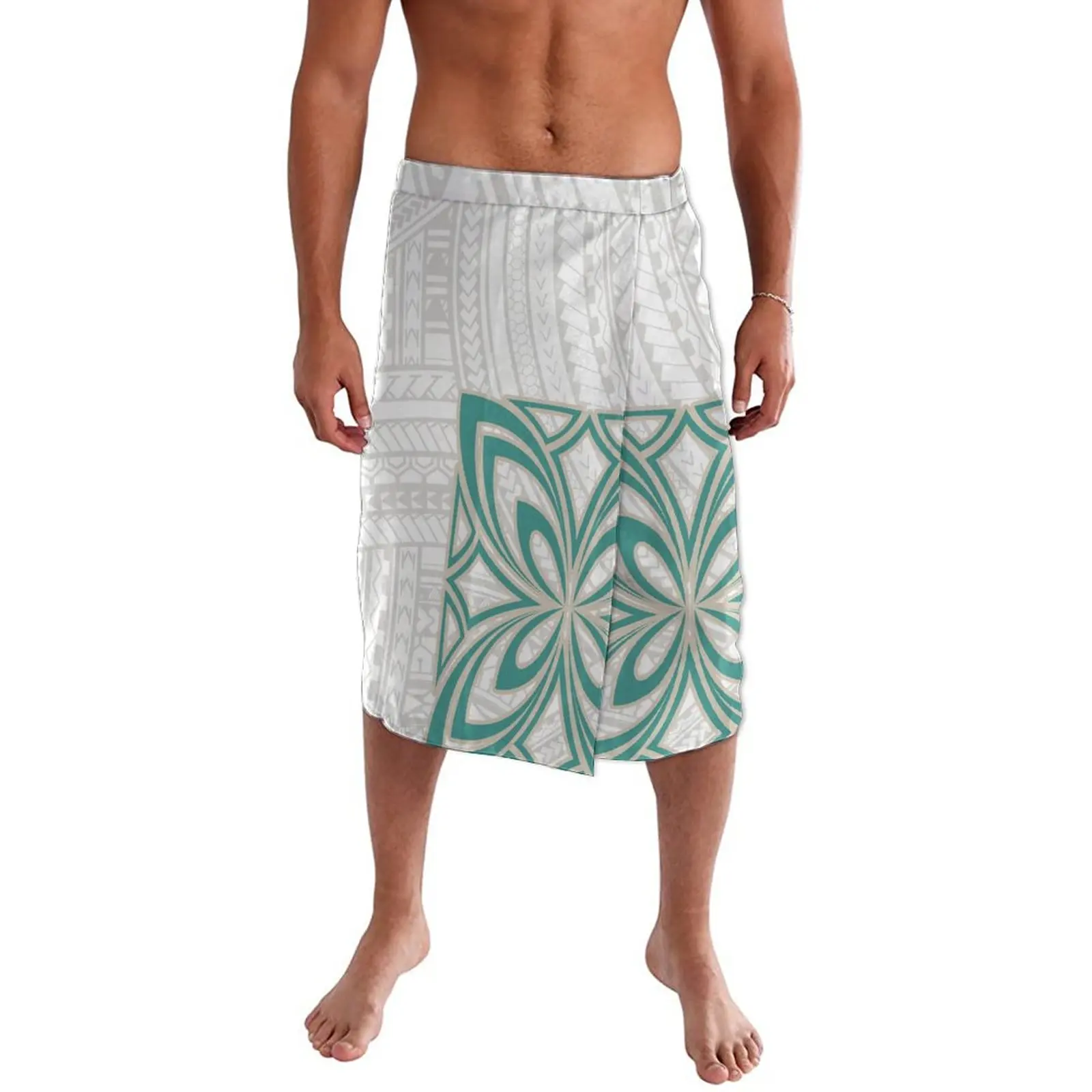 High Quality Custom Polynesian Tribal Design Samoa Lavalava Tatau Ie Faitaga Tupenu Mens Wrap Skirt Hawaiian Sarong for Men