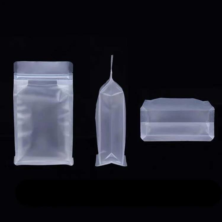 Custom Plastic Flat Bottom Pouch Food Nuts Storage Pouches Clear Ziplock Self Sealing Transparent Packaging Bags 1
