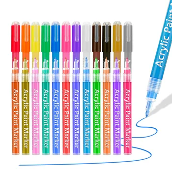 OEM Custom Art Acrylic Paint Marker Pens 12 24 28 36 48 Color Waterproof Permanent Acrylic Paint Marker for Drawing Graffiti