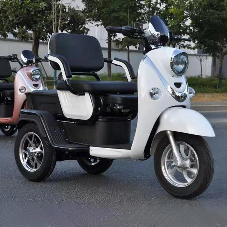 2 Seats Tricycle Loader Child Mobility Scooter For Man Woman Electric Moped Safe Speed 35km/h