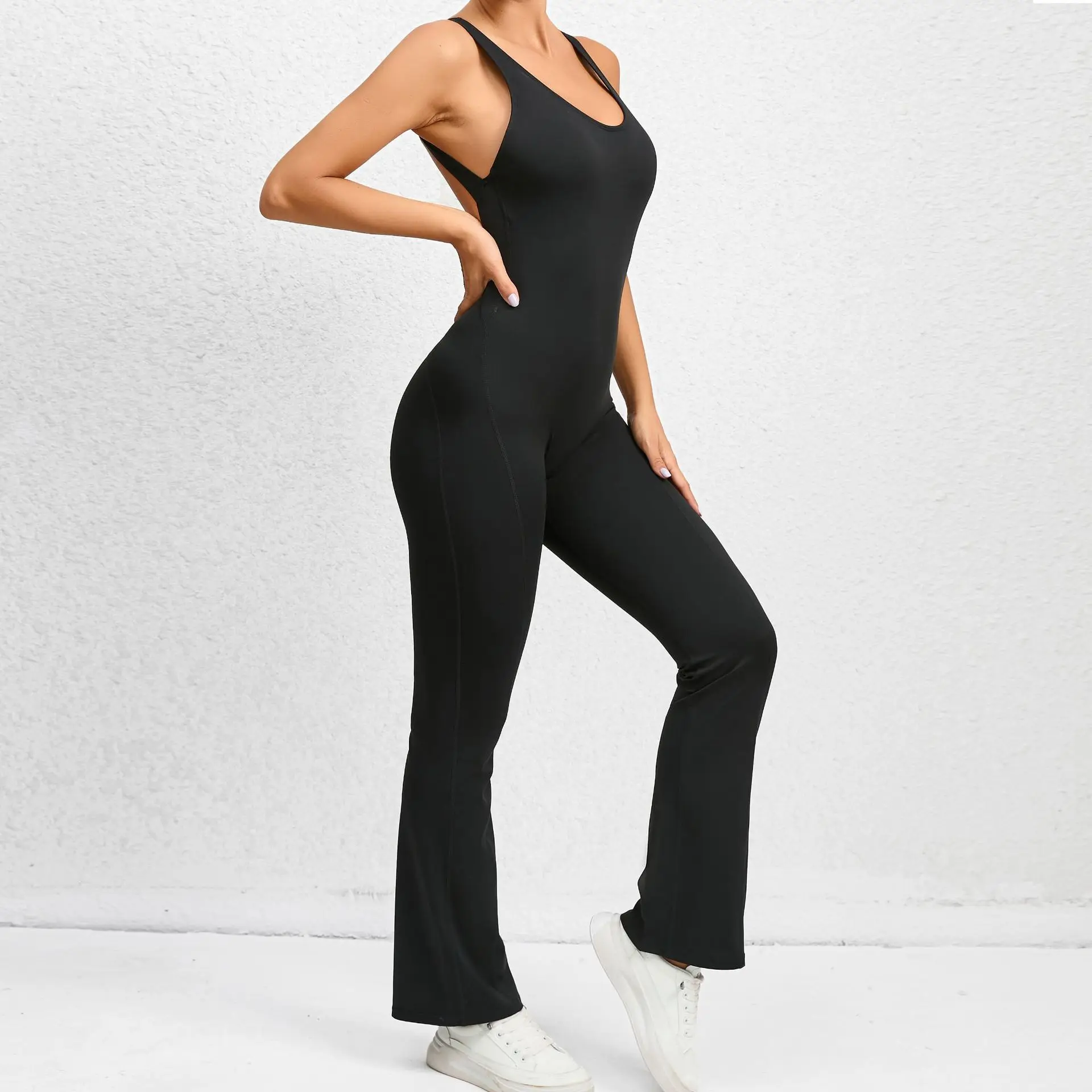 Custom Yoga Fitness One Piece Sports Playsuits Bodysuits Full Length Gym Workout Jumpsuit For Women Gym Fitness Sets For Adults factory