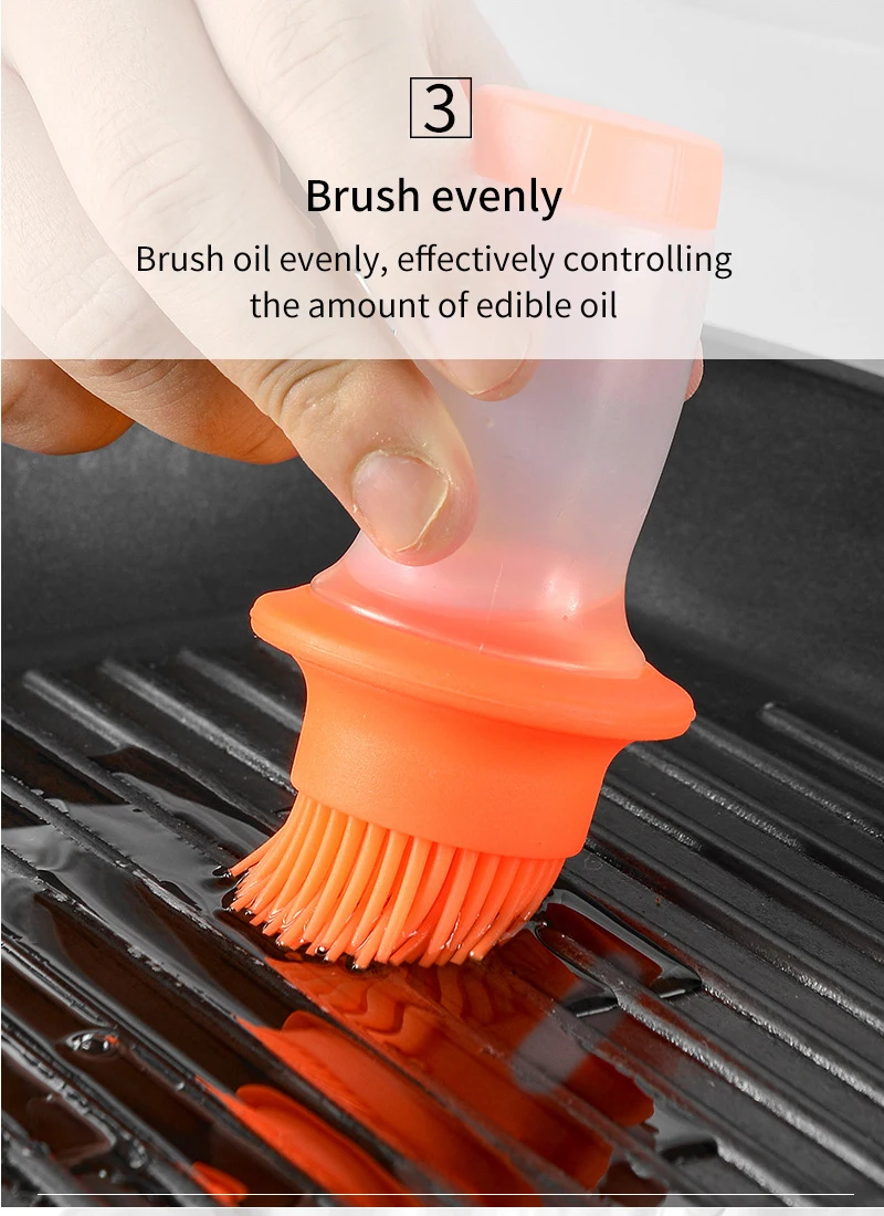Barbecue Honey Oil Brush Silicone BBQ Basting Brush Korean Style Heat Resistant Durable for Cake Butter Bread Pastry Cooking details
