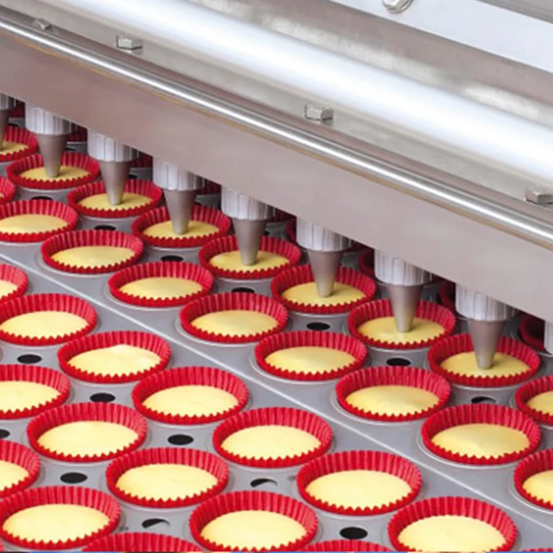 Small Scale Walnut Cake Forming Machine Chiffon Cake Production Line swiss Roll Cake Tunnel Oven