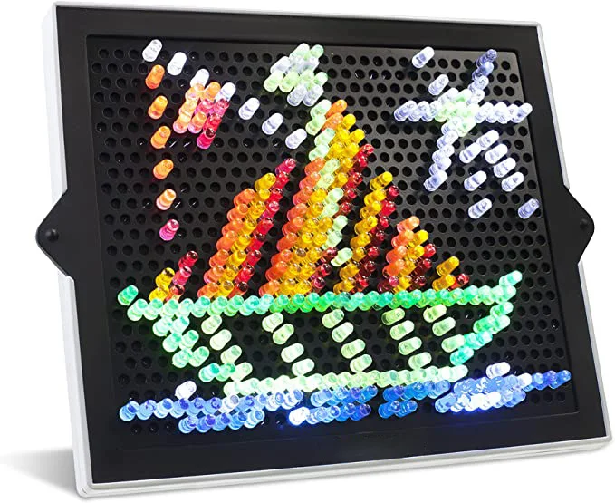 Creative Light up Board  DIY 3D Magic Led Light Panel  276PCS Drawing Mushroom Nail Puzzle Educational Toys for Kids