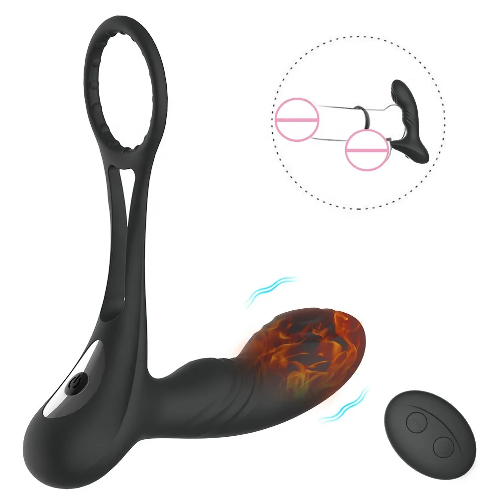 Remote Control Warming G Spot Vibrator Silicone Vibrating Anal Plug Cock Ring Vibration Butt Male Prostate Massager Dildo