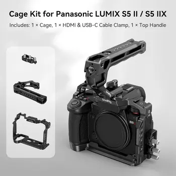 SmallRig Cage Kit for LUMIX G9 II S5 II / S5 IIX with NATO Top Handle and Cable Clamp for USB-C - 4143 detail image