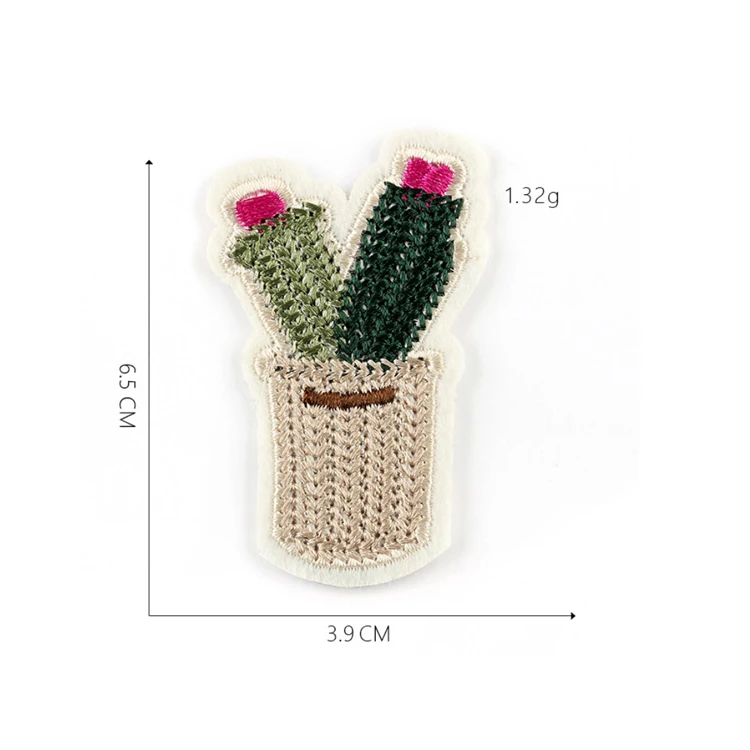 customization support cute cartoon embroidery cactus