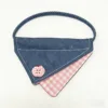 Pink denim plaid