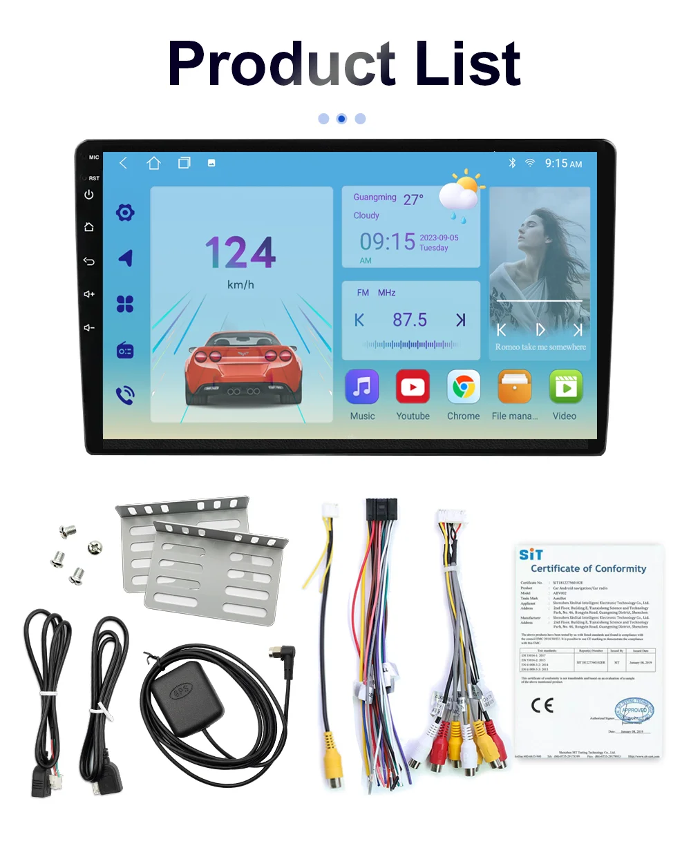 宝马5系e39 x5 e53 1995-2003汽车音响收音机9英寸安卓播放器多媒体