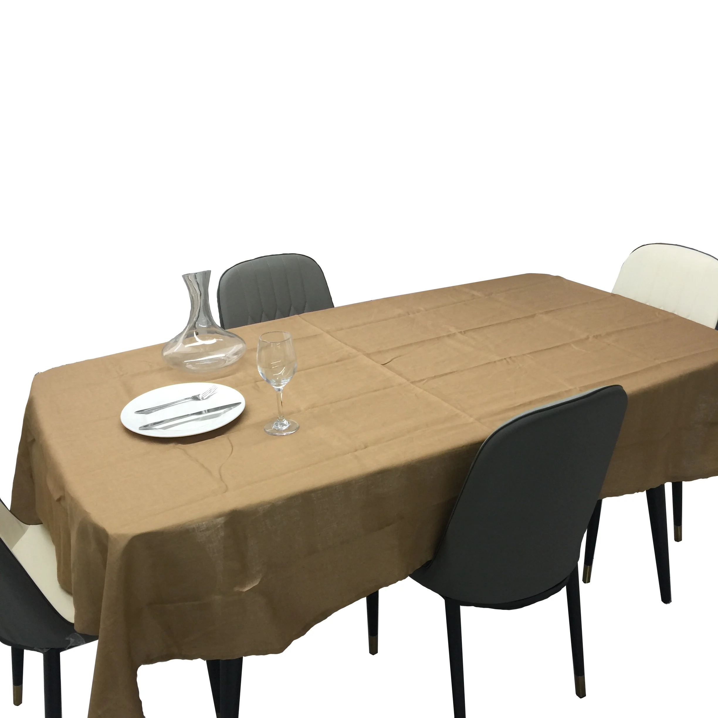 Restaurant Washed Woven Table Cloth Customer Size Multi Color