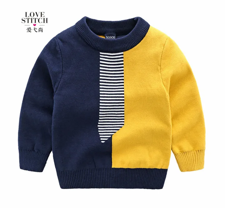 New Design Knit Baby Boy Sweater Colorful Printed Boutique Winter Baby