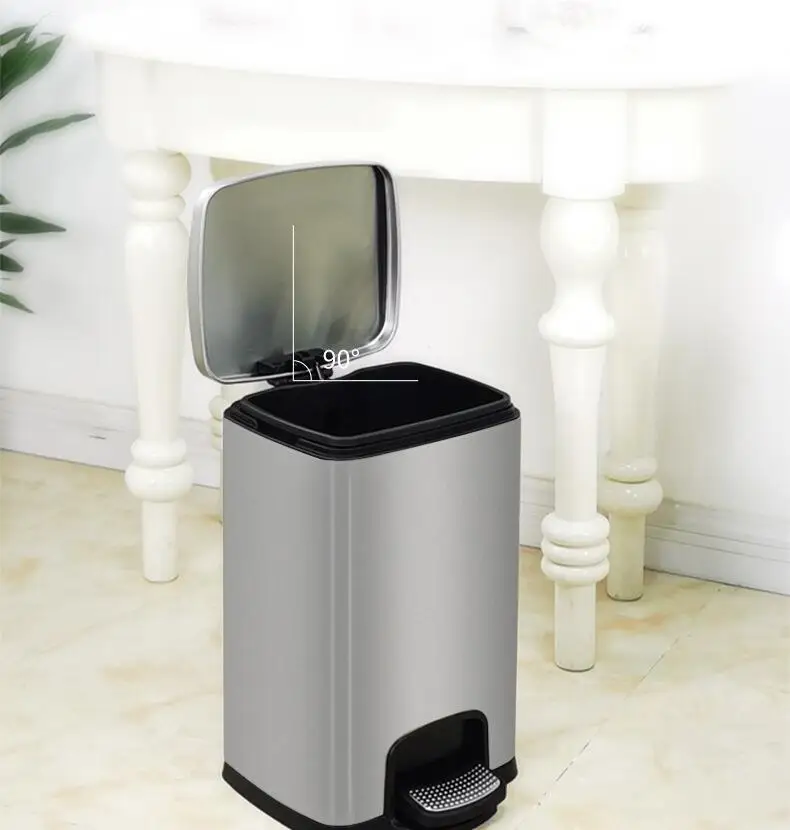 12 Liter Stainless Steel Foot Pedal Trash Can Home Touch Free
