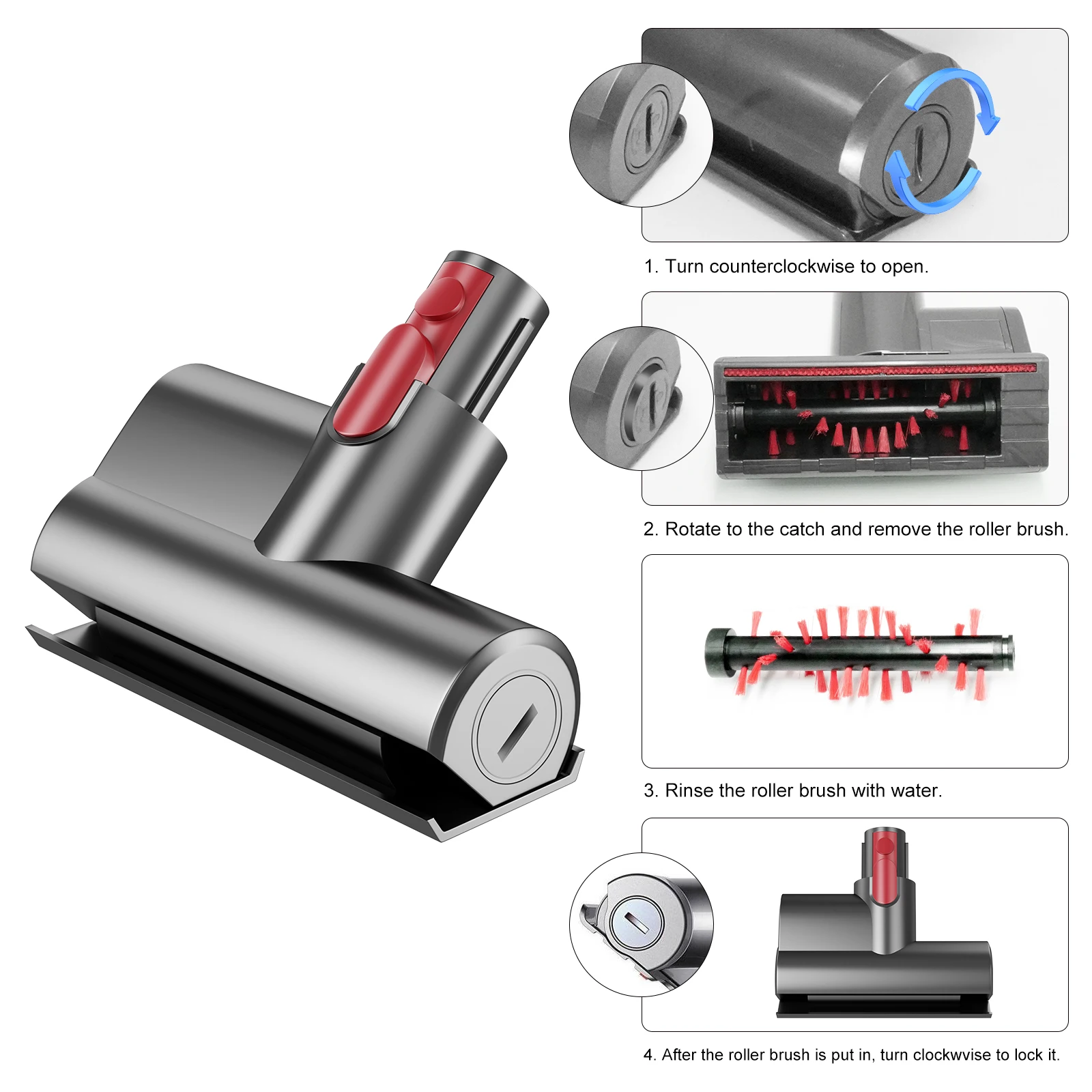 Mini Motorized Tool Brush Head For Dysons Stick Vacuum Cleaner