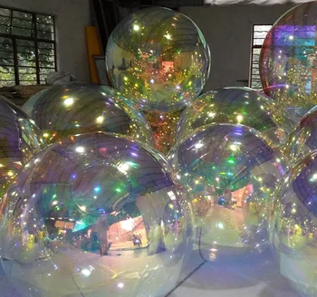 Commerical Colorful PVC Inflatable Reflective Ball Inflatable Christmas Mirror Sphere Inflatable Mirror Ball