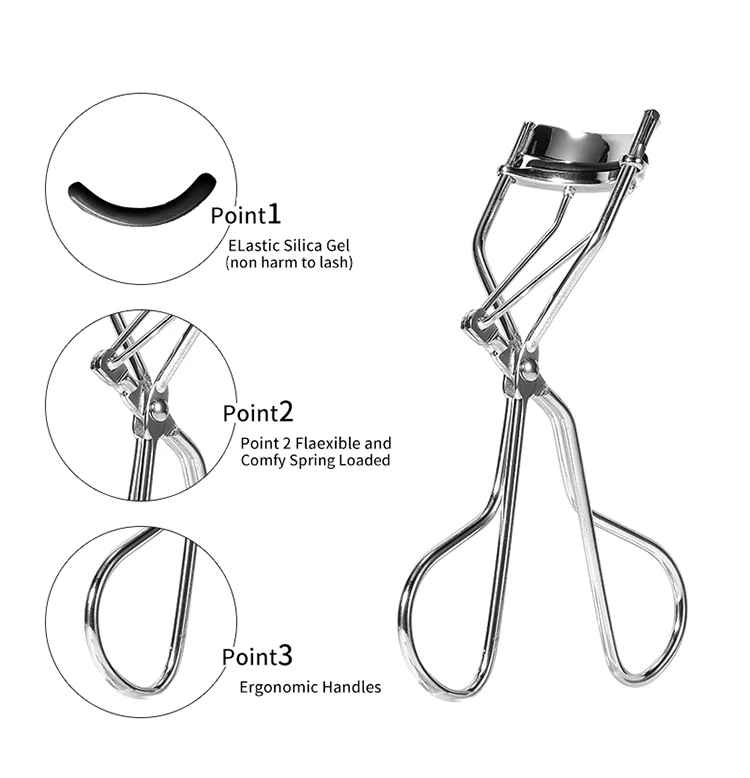 LMLTOP Beauty Makeup Tools Stainless Steel Eyelash Curler 3d Stereo Lash Curlers With Plastic Case SY532