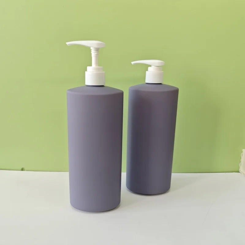 500ML 750ML HDPE Cosmetics Packaging Soft Touch Shampoo Bottle Shower Gel Bottle With Pump