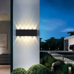 Waterproof 6w Wall Sconces Light Aluminum Led Black Garden Corridor Outdoor Ip65 Outdoor Wall Lamp