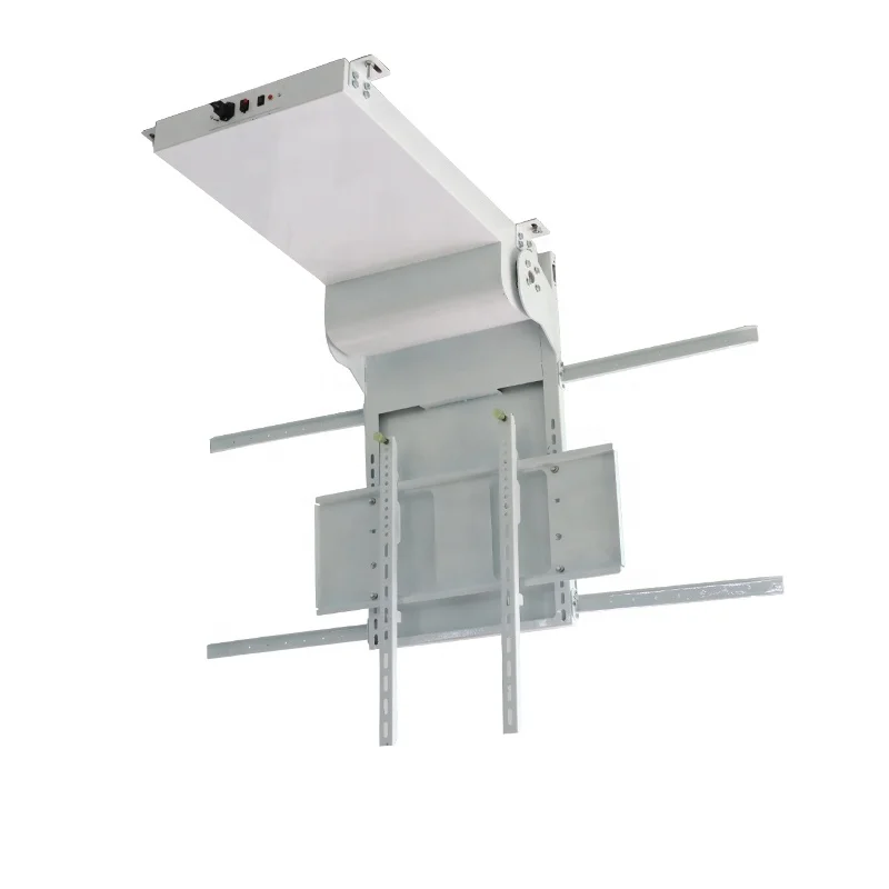 JGST New Upgraded Multiple Mounted Angle Adjustable Ceiling Hidden Flip Down Tv Mount Motorized Drop Down Tv Lift Mechanism