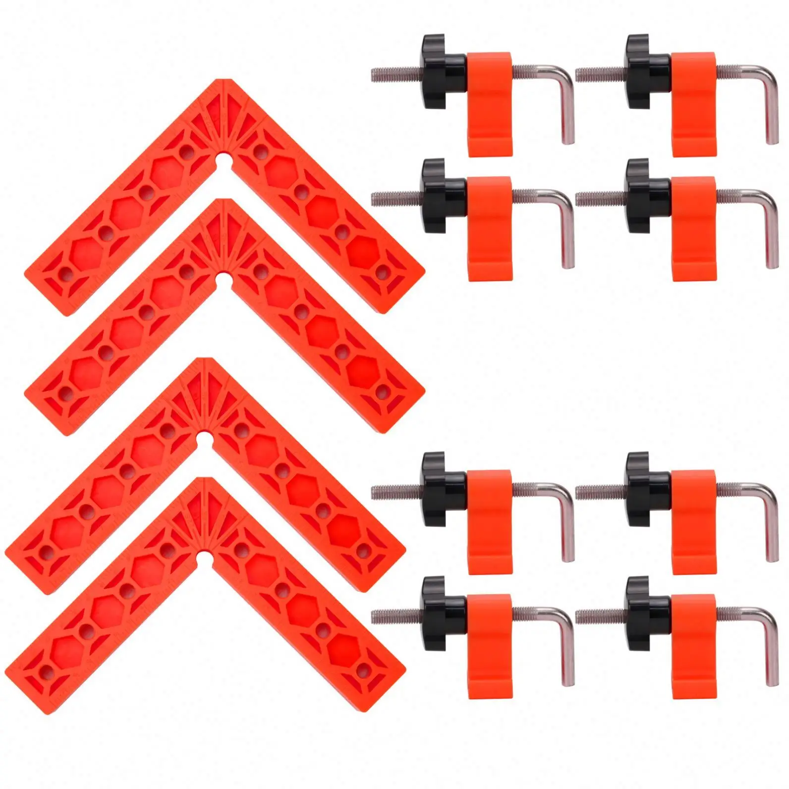 TEBAK W-19 4 Set 90 Degree Precision Clamping Square Carpenter Square Jig Mini Woodworking Right Angle Positioning Clamp